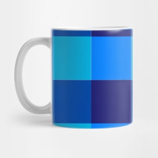 Shades of Blue Gingham Checkered Pattern Mug